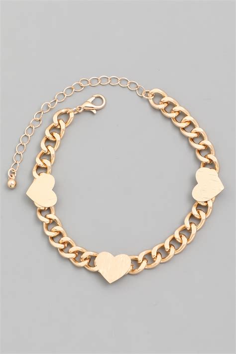 GOLD Heart Chain Bracelet - New Arrivals