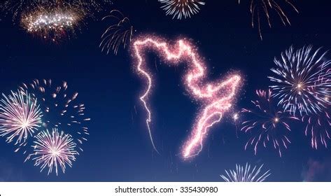 Dark Night Sky Sparkling Red Firecracker Stock Illustration 335430980 | Shutterstock