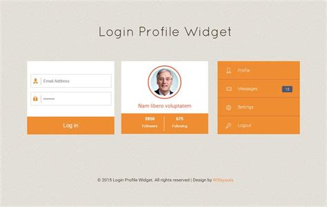 Login Profile Responsive Widget Template by w3layouts