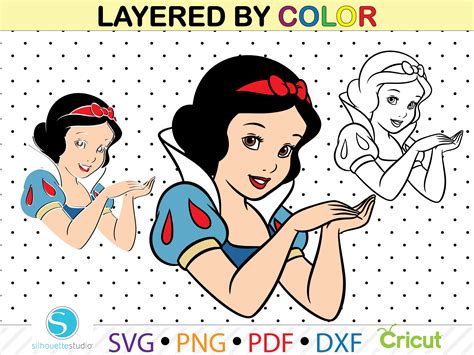 Snow White Svg Snow White Clipart Png Layered by Color Snow - Etsy Israel