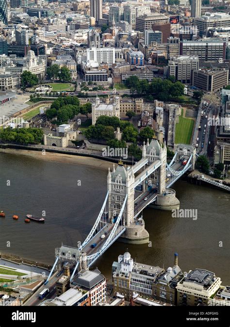 Aerial view of the Tower of London and Tower Bridge Stock Photo, Royalty Free Image: 13405815 ...