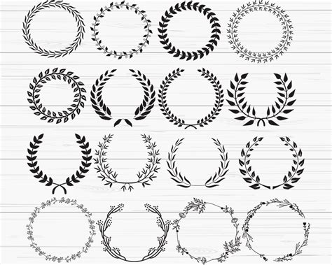 Wreath Svg Bundle, Laurel Wreath Svg, Laurel Wreath Png, Floral Wreath Svg, Wedding Wreath Svg ...