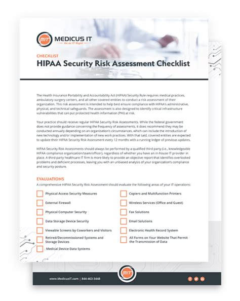 HIPAA Security Risk Assessment Checklist | Medicus IT