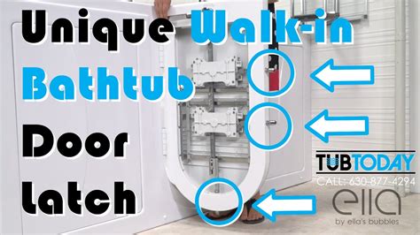 TubToday Unique Ella Walk-in Bathtub Outswing Door Latch - YouTube