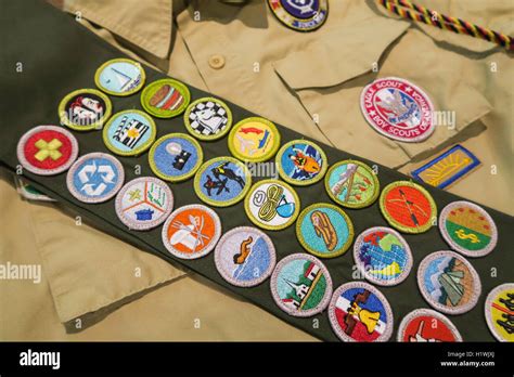 Merit Badge Sash, Boy Scouts of America, USA Stock Photo - Alamy