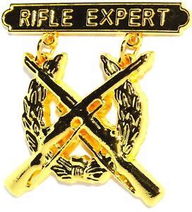 US MARINE CORPS GOLD RIFLE QUALIFICATION EXPERT SHOOTING BADGE PIN | eBay