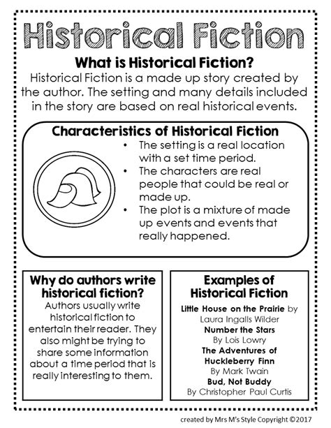 Historical Fiction Genre Anchor Chart | Teaching writing, Genre anchor charts, Reading genre posters