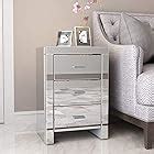 Amazon.com: SHYFOY Mirrored Nightstand with Drawer, Silver Bed Side Table/Night Stand, Mirror ...