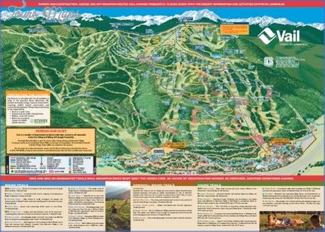 Vail Hiking Trails Map - ToursMaps.com