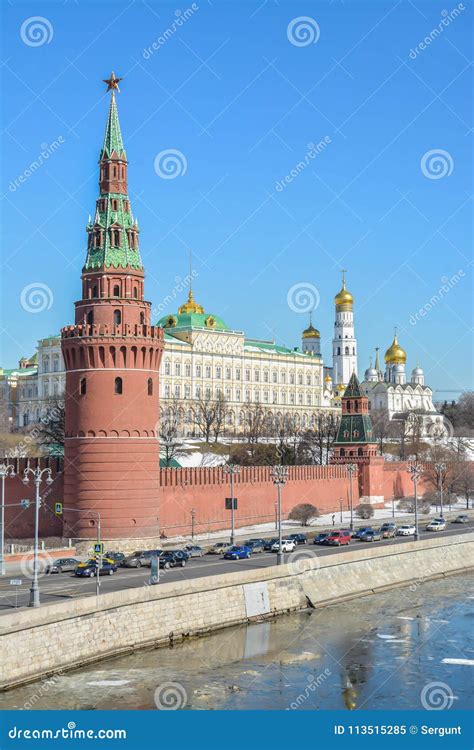 Moscow Kremlin and Embankment. Stock Image - Image of history, ancient: 113515285