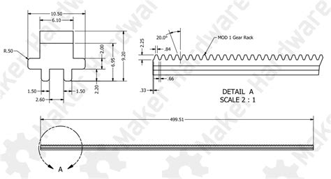 Module 1.0 Gear Rack - Internal - Maker Store USA