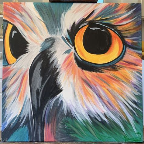 Ollie the Owl | Owl canvas painting, Owl painting acrylic, Animal paintings