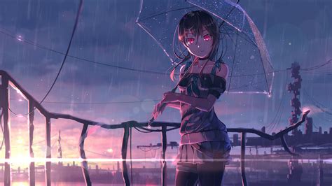 1920x1080 Resolution Red Eye Anime Girl 1080P Laptop Full HD Wallpaper - Wallpapers Den