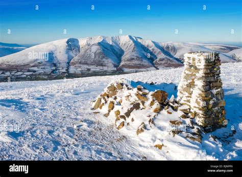 The ridges of Blencathra, a mountain in the Lake District National Park, Cumbria,UK., seen in ...