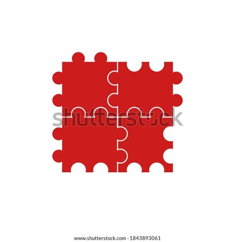 Four Pieces Jigsaw Puzzle Autism Puzzle Stock Illustration 1843893061 ...