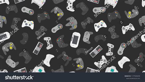 Video Game Controller Background Gadgets Devices Stock Vector (Royalty Free) 1177928209