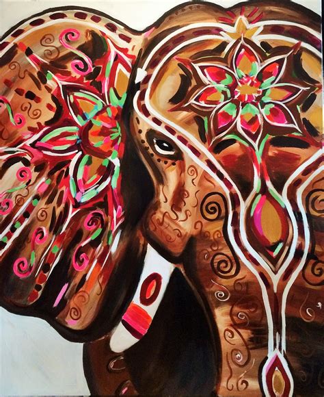 Elephant art, indian elephant, artisoof groningen... www.artisoof.nl | Elephant painting ...