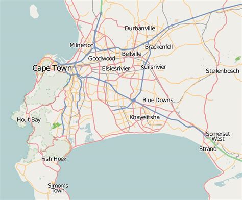 Strand Cape Town map - Map of strand western cape (Western Cape - South Africa)