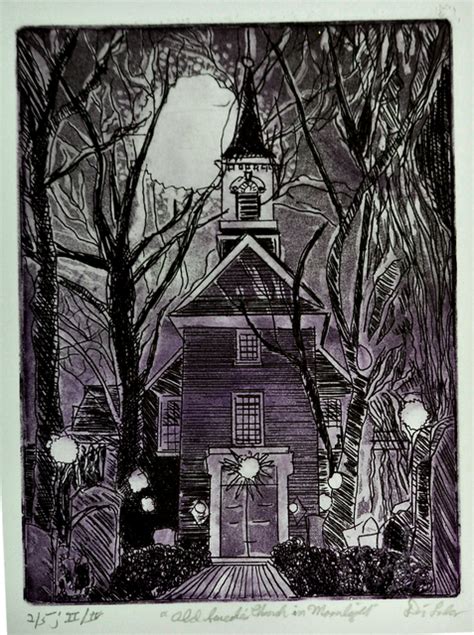 Swedes Church Moonlight Etching Print By Jerry Di Falco | absolutearts.com