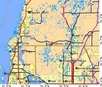 Map Of Odessa Florida | Tourist Map Of English