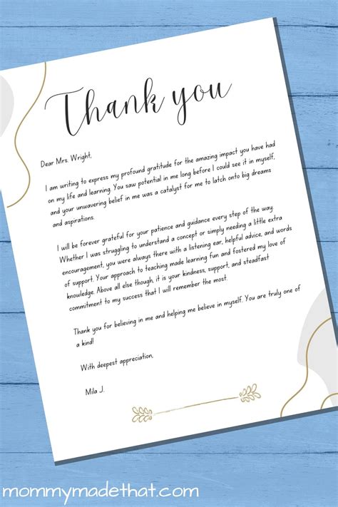 How To Write A Thank You Letter To A Teacher