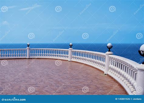 Sea Look Sea Terrace Balcony Empthy Blue Stock Photo - Image of outdoor, horizon: 145801526