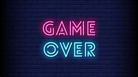 1920x1080px, 1080P free download | Game Over Neon Lights Game Over, HD ...