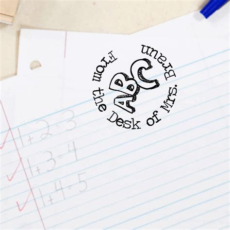 ABC From The Desk Of Custom Teacher Stamp - Simply Stamps