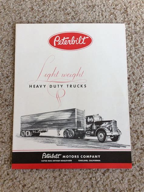 1940s Peterbilt lightweight heavy-duty trucks, original factory printed ...