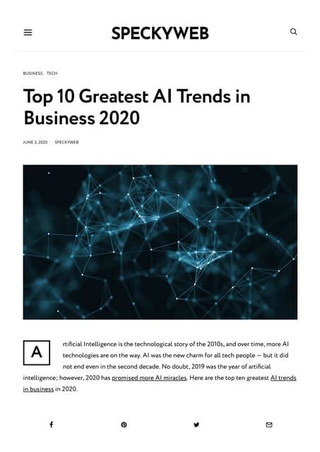 Top 10 greatest ai trends in business 2020 | PDF