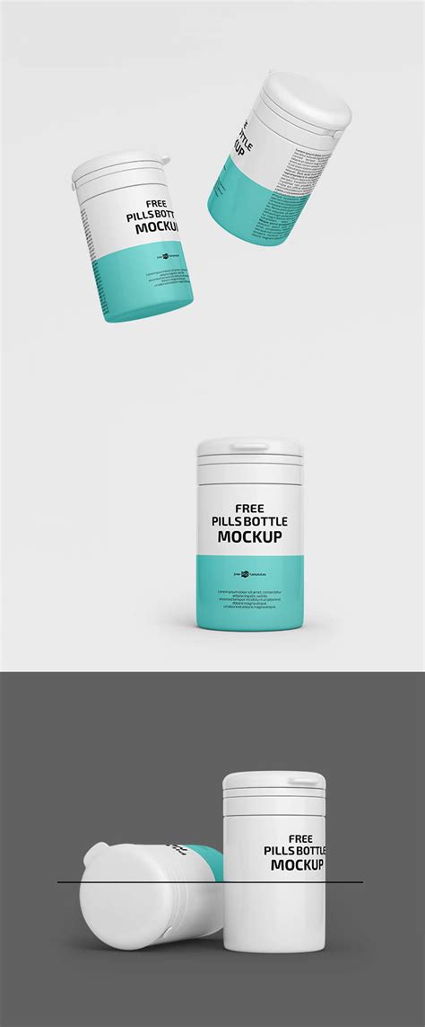 Free Floating Pill Bottle Mockup | Mockuptree