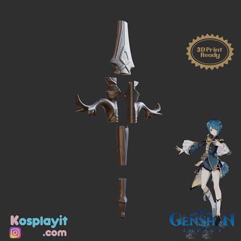 Xingqiu Sword Sacrificial Sword Digital 3D Model - Etsy UK