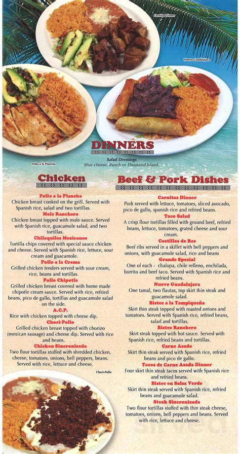 Las Palmas Mexican Restaurant menu in Raleigh, North Carolina