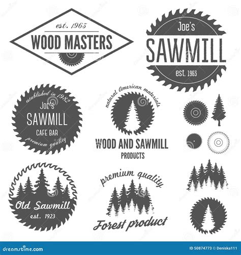 Sawmill Logo Template Vector Illustration | CartoonDealer.com #98059442