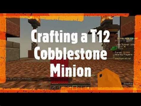 Crafting a T12 Cobblestone Minion | Hypixel Skyblock | crushervandeath - YouTube