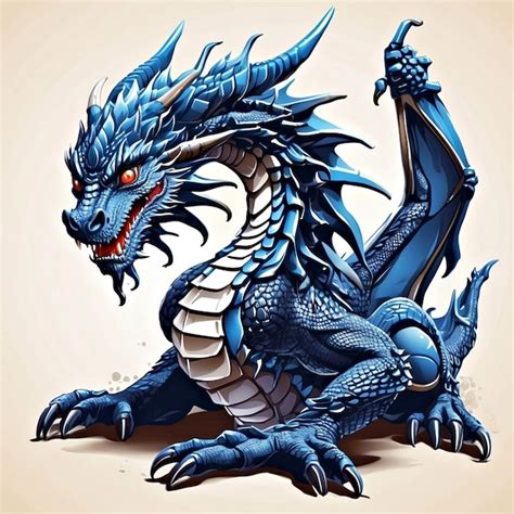 Premium Photo | Blue dragon vector