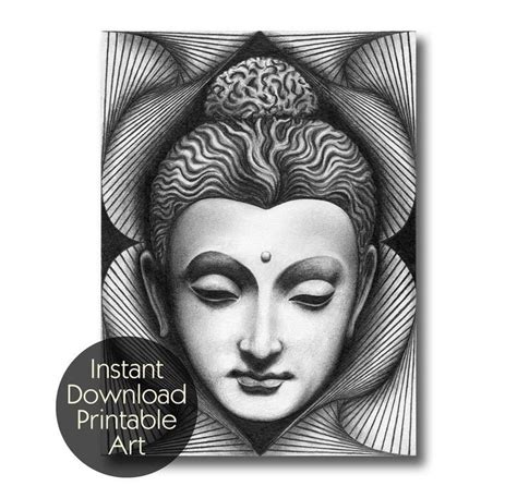 Gautama Buddha Printable Art Digital File - Etsy | Buddha art drawing ...