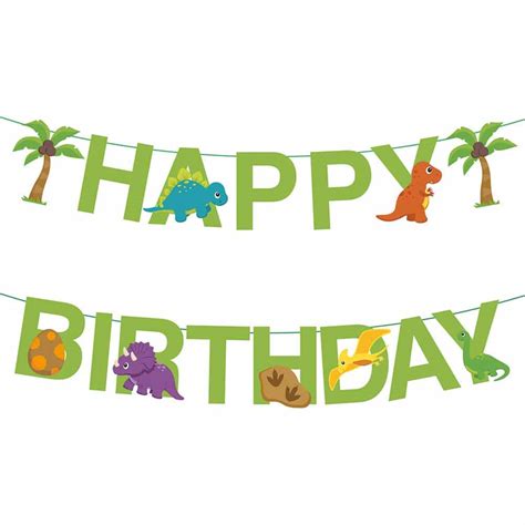 Dinosaur Happy Birthday Banner Bunting