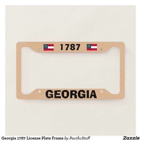 Georgia 1787 License Plate Frame | Zazzle.com | License plate frames ...