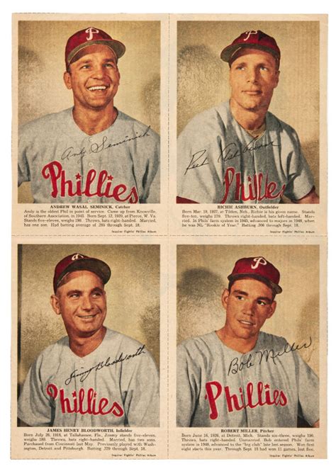 Hake's - PHILADELPHIA PHILLIES 1950 "INQUIRER FIGHTIN' PHILLIES ALBUM" NEWSPAPER CARD SET & TEAM ...