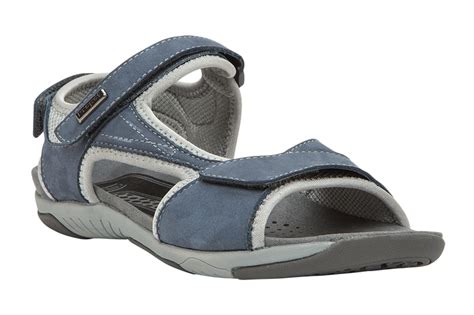 Propet Women's Helen Denim Blue/Silver Sandal - Wide Width Available ...