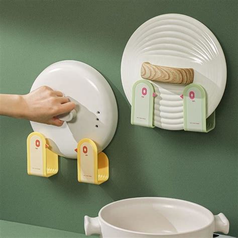 3 Set Pot Lid Holder Kitchen Organizer Wall-Mounted Hanging Holder For ...