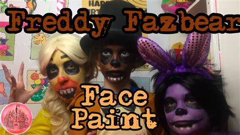 FNAF Freddy Fazbear Face Paint Makeup Tutorial - YouTube