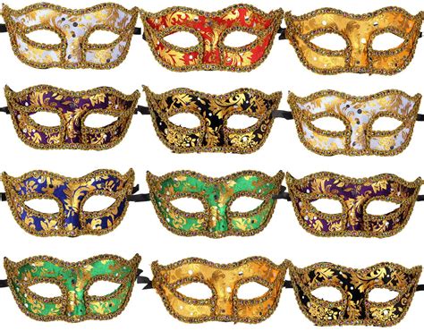 ECOSCO 12pcs Masquerade Masks Women Men Mardi Gras Venetian Ball Party Masks Bulk Wholesales ...