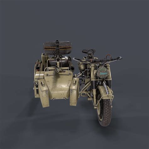 3D german motorcycle sidecar ww2 - TurboSquid 1618350