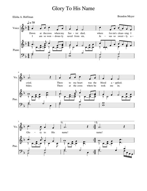 Glory To His Name Sheet music for Piano, Vocals (Piano-Voice ...