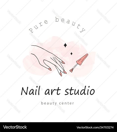 Logo template for nail art studio Royalty Free Vector Image