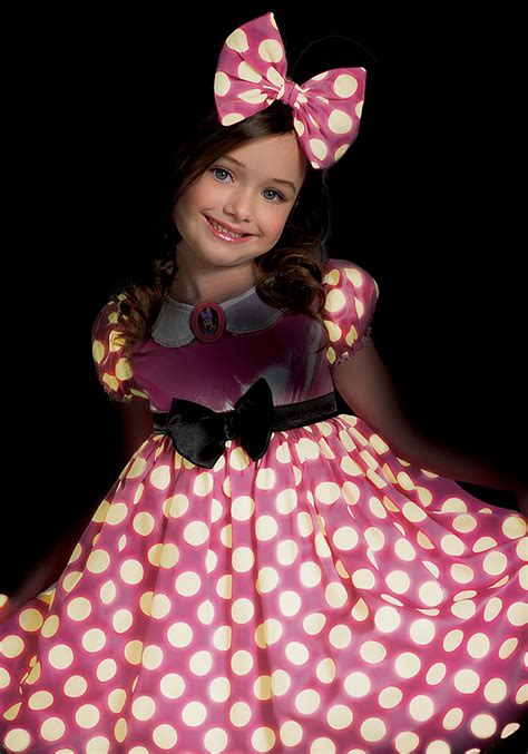 Minnie Mouse Girls Pink Dot Glow in the Dark Dress