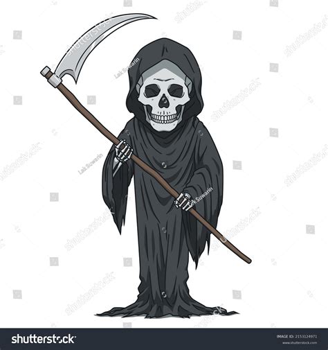 Cartoon Character Grim Reaper Stock Vector (Royalty Free) 2153124971 | Shutterstock