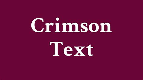 Crimson Text Font Free Download